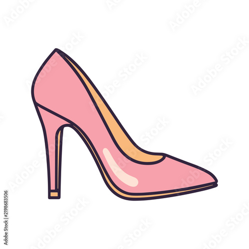 sophisticated pink pump featuring a sleek pointed toe and thin stiletto heel. This hand-drawn graphic captures a modern aesthetic for boutique fashion branding.