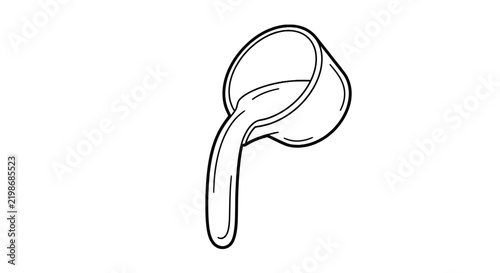 Hand Drawn Sketch of Liquid Pouring from Ladle Isolated on Transparent Background