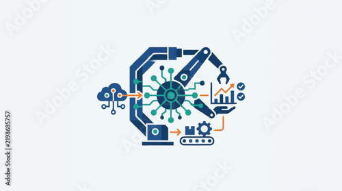 Modern Industrial Internet of Things Concept Illustration.