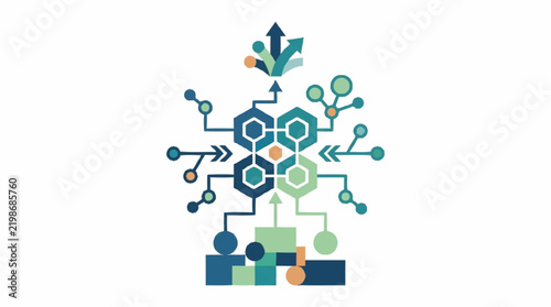 Modern Technology Network Icon Design.
