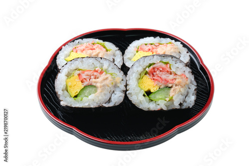 Naklejka 色どりが綺麗で美味しそうな海苔巻