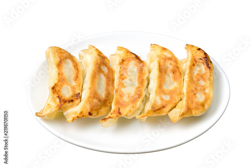 Naklejka お皿に乗った美味しそうな餃子