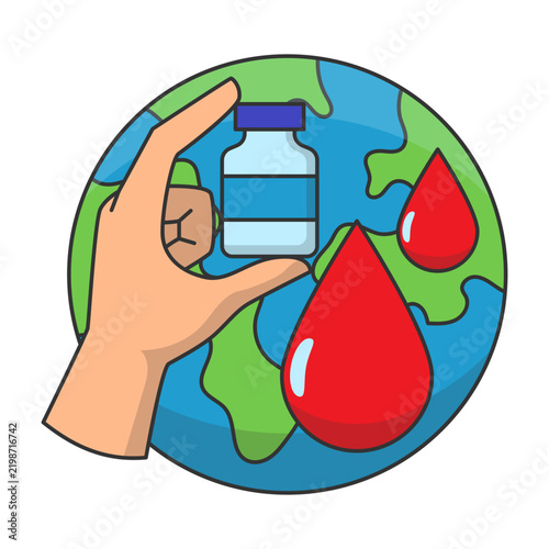 World Diabetes Day Symbol With Outline Illustration