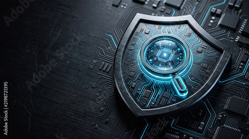 Obraz na płótnie Digital shield cloud standard max h cyber security technology protection system confident