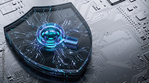 Obraz na płótnie Digital shield cloud standard max h cyber security technology protection