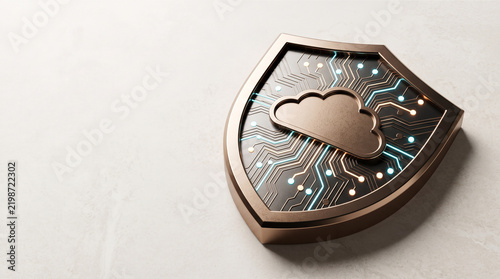 Obraz na płótnie Digital shield cloud standard max h computing security safe confident