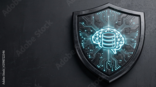 Obraz na płótnie Digital shield cloud standard max h cyber security technology system data protection database network server defense secure safe modern