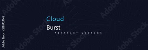 Cloud burst abstract blue dotted particle wave dark technology background
