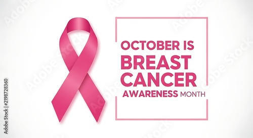 Breast cancer awareness month pink ribbon symbol