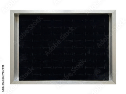 Modern rectangular black camera lens hood with matte finish against transparent background.