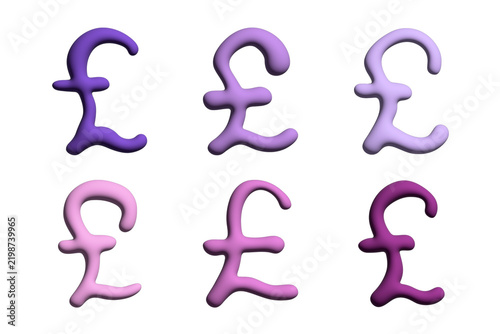 Cuadro en lienzo Set of 3d british pound currency symbol Elements for design