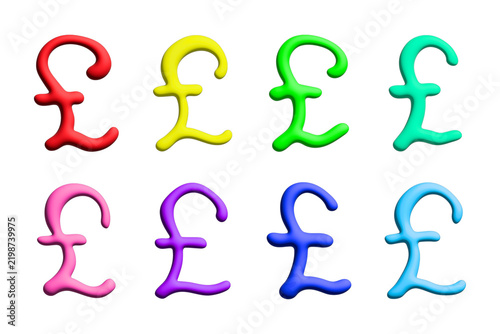 Fotografía Set of 3d british pound currency symbol Elements for design