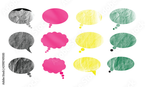 Set of colorful speech bubble icons in different styles