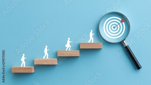Minimalist Business Leadership Concept with Businessman Choosing Direction at Crossroads