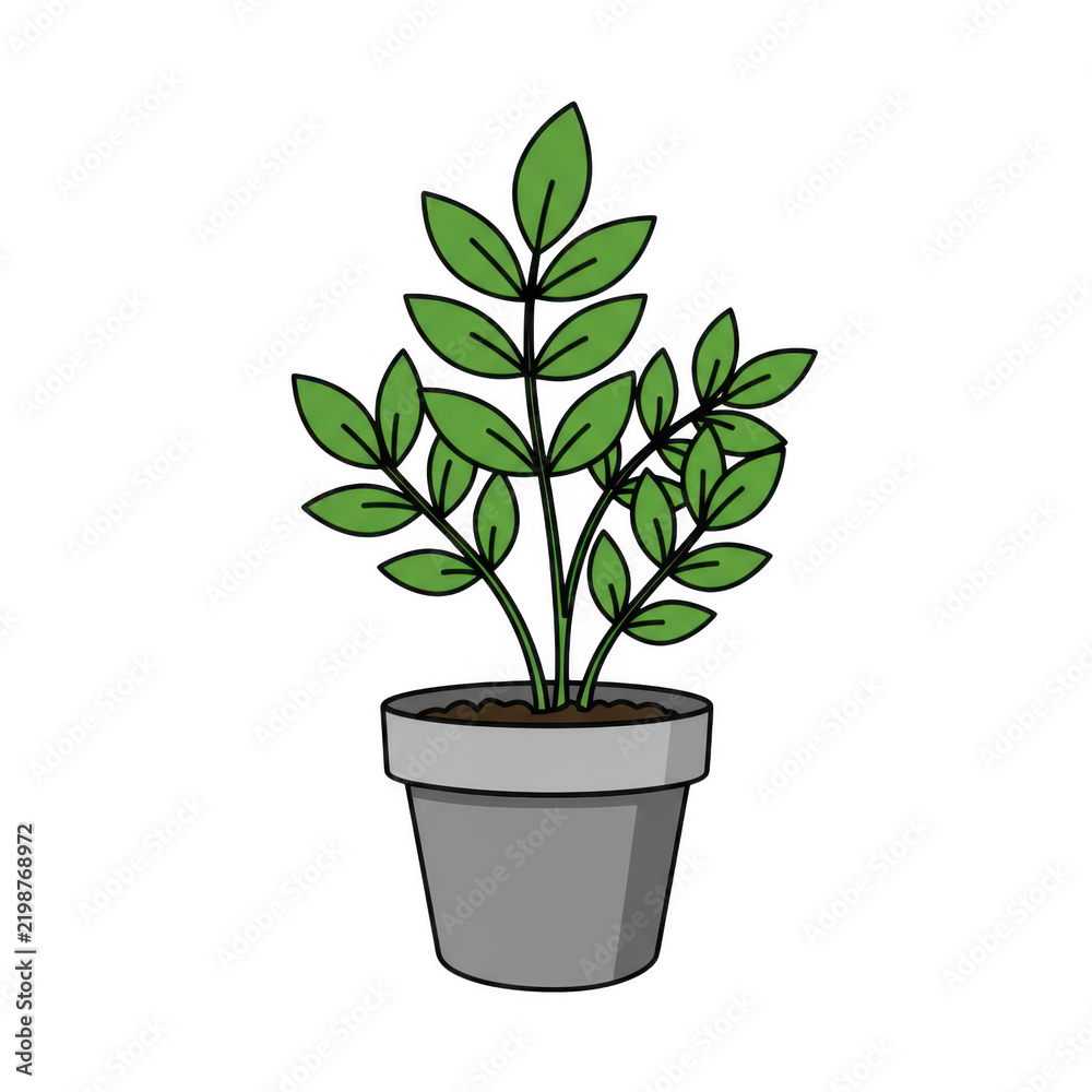 Fototapeta premium Photorealistic high end 3d cgi render of beautiful green indoor houseplant in ceramic pot isolated on dark background for premium graphic design