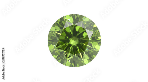 Close-up of a green gemstone or crystal