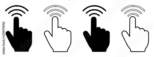 Four finger icons pointing upwards set with simple line art design featuring sketches, drawings, vector graphics with minimalist and simple illustrations