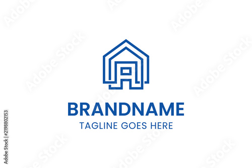 Letter A Home Property Modern Logo, symbolizing comfort, stability, and modern living