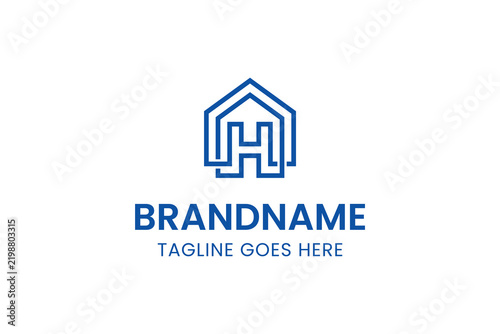 Letter H Home Property Modern Logo, symbolizing comfort, stability, and modern living