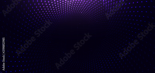Circles dot lines glowing with lighting sparkling on dark blue backround.