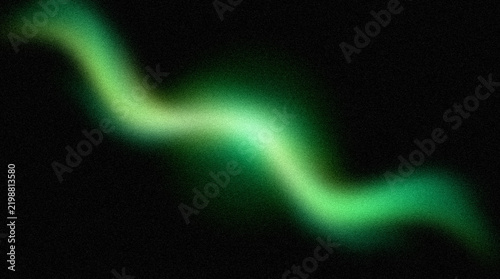 Abstract green light trail on black background, glowing neon wave with soft blur, ethereal luminous energy streak for futuristic design
