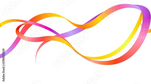 Colorful flowing ribbons with smooth gradient curves