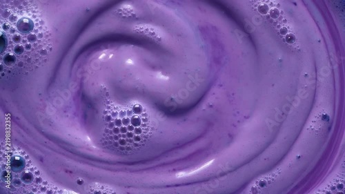 Abstract Blueberry Smoothie Foam Background with Purple Swirls