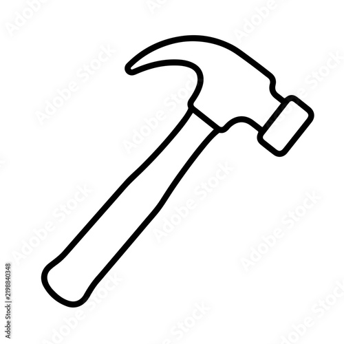 claw hammer with curved claw outline icon