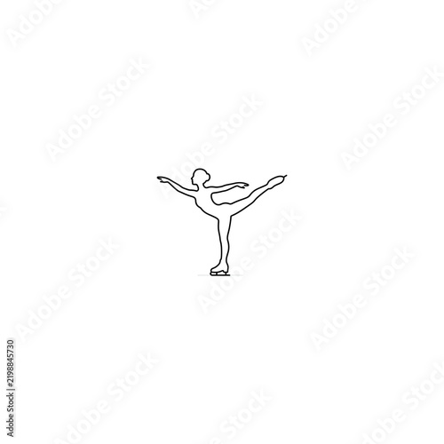 Minimal Mono-Line Figure Skating Icon (Clean Vector Style)