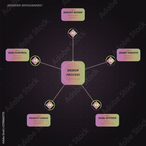 Modern flat design process infographic with icons Vector