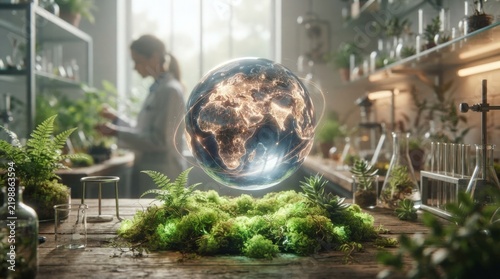 Eco-Innovation Lab 3D Render Futuristic Science Environment Concept Art