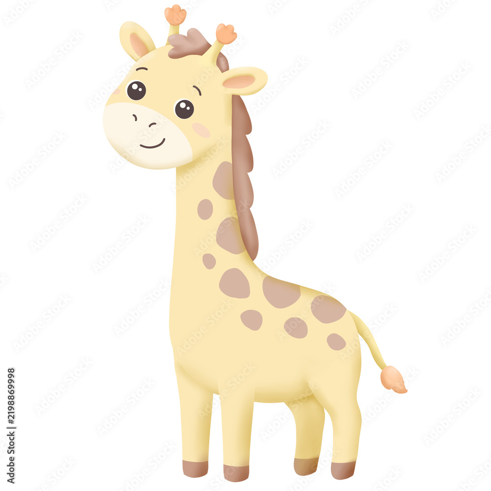 Obraz premium giraffe cartoon isolated on white