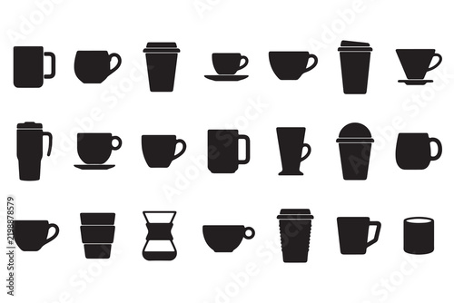 Coffee Cup and Mug Silhouette Collection