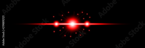 Abstract optical lens flare light burst with glowing star sparkle rays and bright energy beam effect isolated on background.
