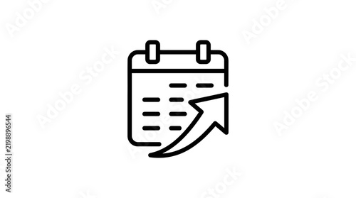 Calendar icon with upward arrow symbolizing progress or deadline.
