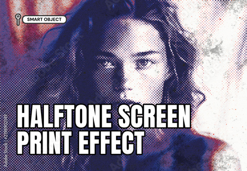 Halftone Screen Print Photo Effect Template