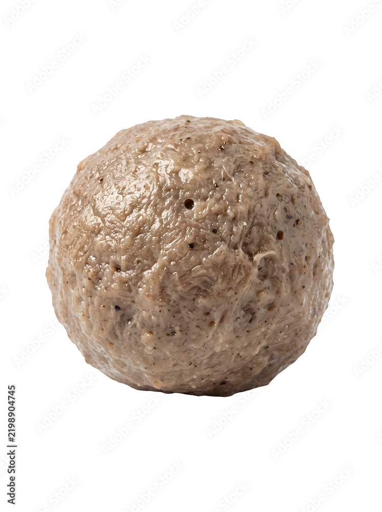 Obraz premium A realistic Indonesian beef meatball with authentic cooked texture isolated for menus advertising and food design.