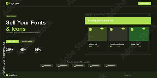 Modern minimalist digital product icons set for website apps Vector