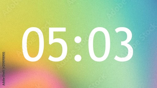 Grainy Holographic Rainbow Gradient 10 Second Countdown Timer with Retro Noise Texture