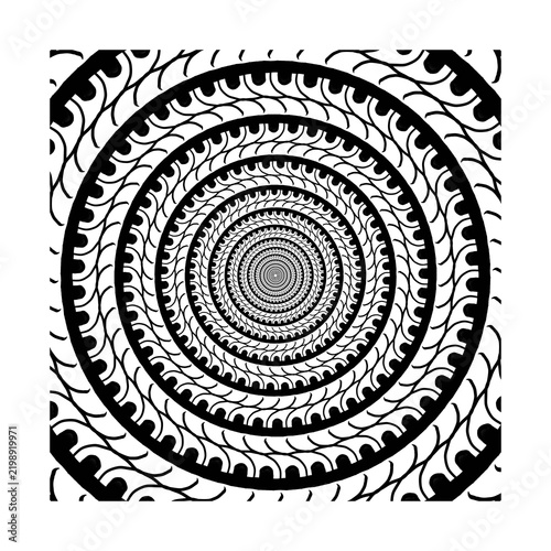 Abstract pattern background monochrome round