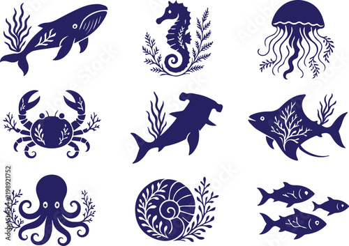 Marine Animal Silhouette Collection