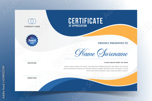 Corporate Appreciation Certificate Template Vector