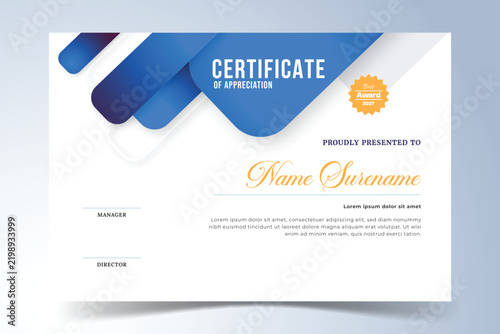 Corporate Appreciation Certificate Template Vector