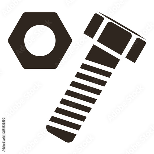 Hex Bolt and Nut Icon