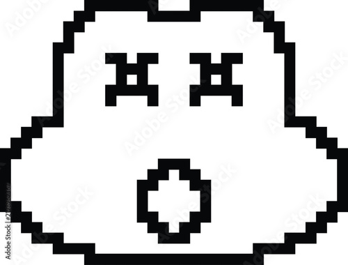 Pixel art shocked face icon