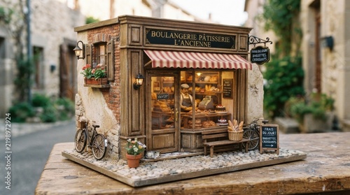 Charming Parisian Boulangerie Storefront Selling Fresh Pastries