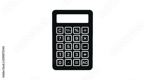 Vector illustration of calculator icon with buttons and display screen on a transparent background