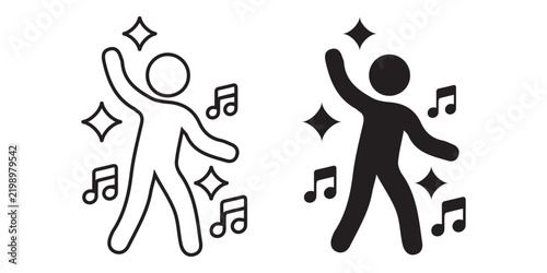 Dance Outline Icon for Dancing, Movement, Choreography and Performing
 Arts Vector