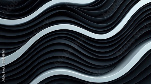 Monochrome wave patterns creating an abstract design for contemporary artistic backgrounds