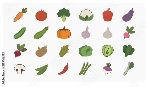 Hand Drawn Vegetable Doodle Set with Fresh Organic Food and Healthy Nutrition Icons